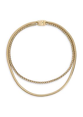 Blake 12K Gold-Plate & Crystal Tennis Necklace