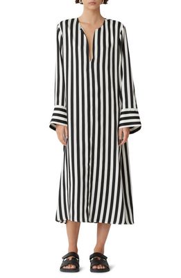 BLANCA Chiara Stripe Long Sleeve Dress in Black White
