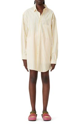 BLANCA Fabienne Long Button-Up Shirt in Yellow White Stripe