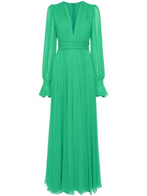 Blanca Vita Agastache pleat-detail dress - Green