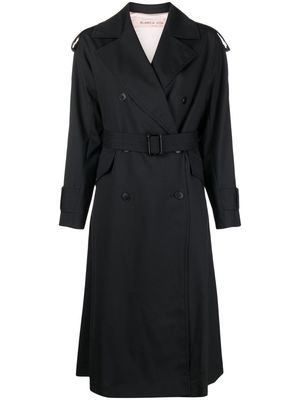 Blanca Vita belted double-breasted trench coat - Black