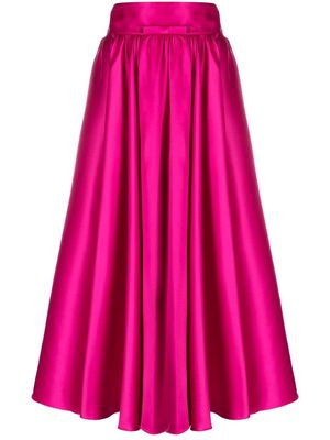 Blanca Vita bow-detail satin midi skirt - Pink