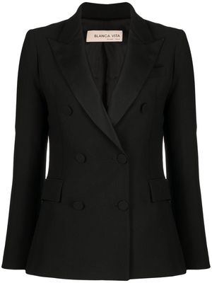 Blanca Vita double-breasted button blazer - Black