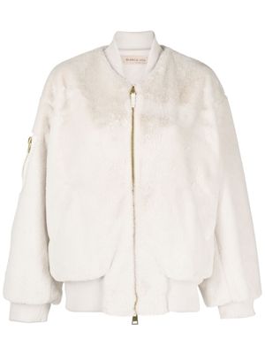 Blanca Vita faux-fur bomber jacket - White