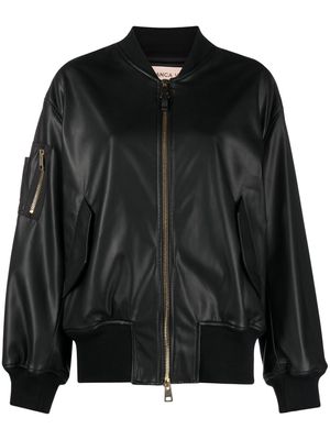 Blanca Vita faux-leather bomber-jacket - Black