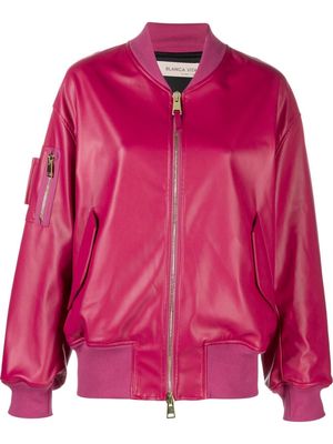 Blanca Vita faux-leather bomber-jacket - Pink