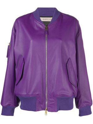 Blanca Vita faux-leather bomber jacket - Purple