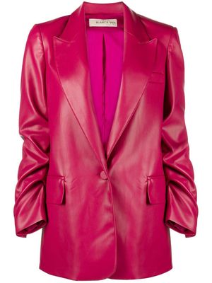 Blanca Vita faux-leather single-breasted blazer - Pink