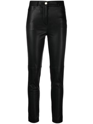 Blanca Vita faux-leather skinny trousers - Black