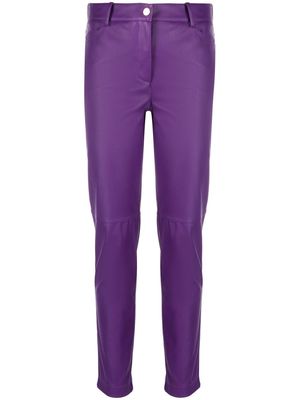 Blanca Vita faux-leather trousers - Purple