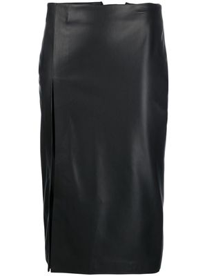 Blanca Vita front slit-detail midi skirt - Black