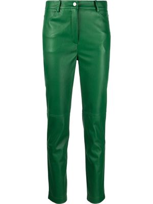 Blanca Vita high-waisted polished-finish trousers - MALACHITE