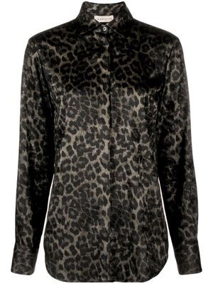 Blanca Vita leopard-print satin shirt - Grey