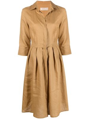 Blanca Vita long-sleeve shirt dress - Brown