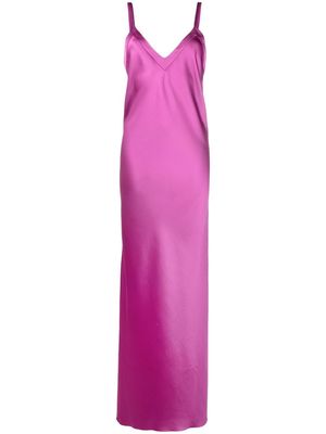 Blanca Vita low-back satin maxi dress - Purple