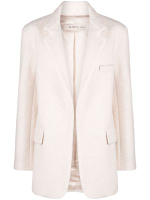 Blanca Vita notched-lapels textured-finish blazer - Neutrals