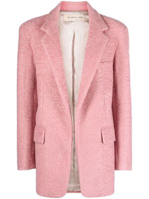 Blanca Vita notched-lapels textured-finish blazer - Pink