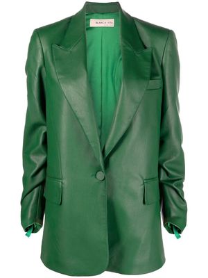 Blanca Vita polished-finish single-breasted blazer - Green