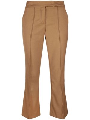 Blanca Vita Portula pintuck-detail cropped trousers - Brown