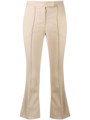 Blanca Vita Portula pintuck-detail cropped trousers - Neutrals