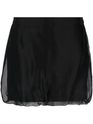 Blanca Vita satin-finish silk miniskirt - Black