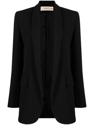 Blanca Vita shawl lapels open-front blazer - Black