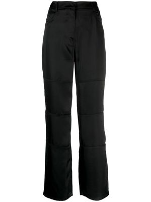 Blanca Vita straight-leg satin trousers - Black
