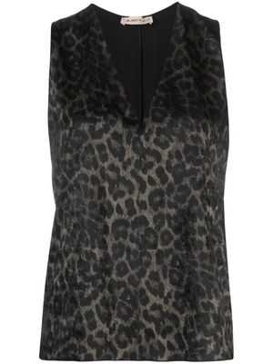 Blanca Vita Tamaya leopard-print tank top - Black