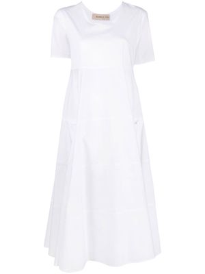Blanca Vita tiered short-sleeve dress - White
