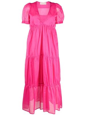 Blanca Vita tiered v-neck dress - Pink