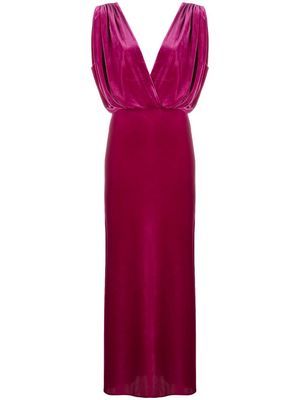 Blanca Vita velvet-effect maxi gown - Pink