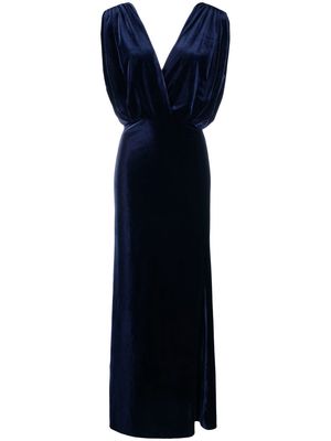 Blanca Vita velvet floor-length dress - Blue