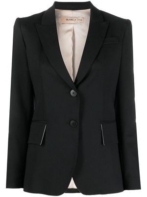 Blanca Vita wool-blend single-breasted blazer - Black