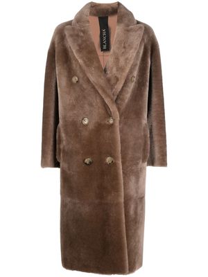 Blancha double-breasted reversible shearling coat - Brown
