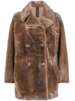 Blancha double-breasted shearling coat - Neutrals