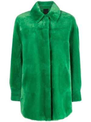Blancha long-sleeve shearling coat - Green