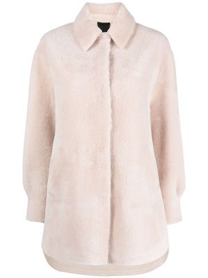 Blancha oversized shearling coat - Neutrals