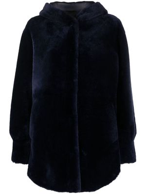 Blancha reversible merino-wool coat - Blue