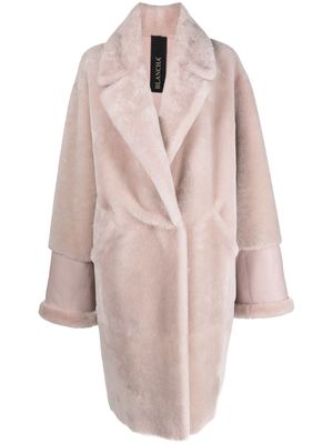 Blancha reversible shearling single-breasted coat - Pink