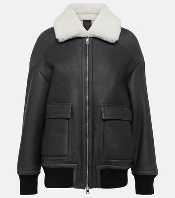 Blancha Shearling-lined leather bomber jacket