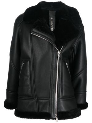 Blancha shearling-lined leather jacket - Black