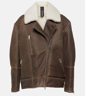 Blancha Shearling-trimmed leather jacket