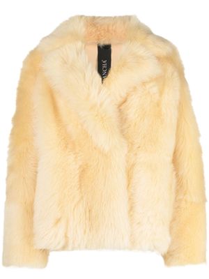 Blancha single-breasted shearling jacket - Yellow