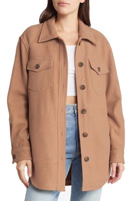 BLANKNYC Brushed Fleece Longline Shacket in Lets Get Lost