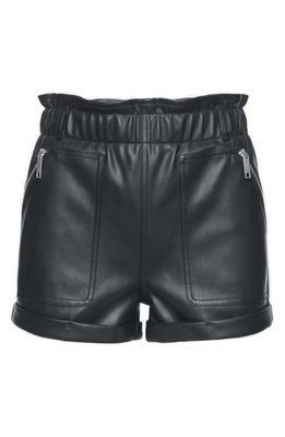 BLANKNYC Elastic Waist Faux Leather Shorts in Maleficent