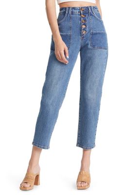 BLANKNYC Exposed Button Fly Crop Jeans in Into The Blue