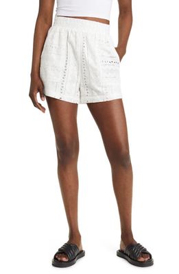 BLANKNYC Eyelet Embroidered Cotton Shorts in Glimmer Of Hope