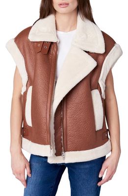 BLANKNYC Faux Leather & Faux Fur Vest in First Sight
