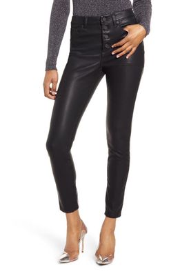 BLANKNYC Faux Leather Button Front Pants in Daddy Soda