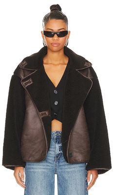 BLANKNYC Faux Leather Jacket in Brown
